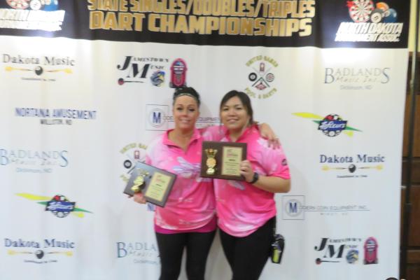 Desi Zaun/Tina Johnson - 1st Place Pink Ladies Doubles 301 B - Devils Lake
