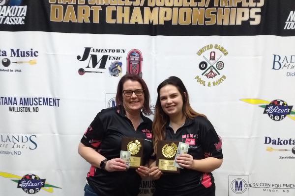 Tracee Edwards/Ashley Turner - 3rd Place Pink Ladies Doubles 301 C - Devils Lake